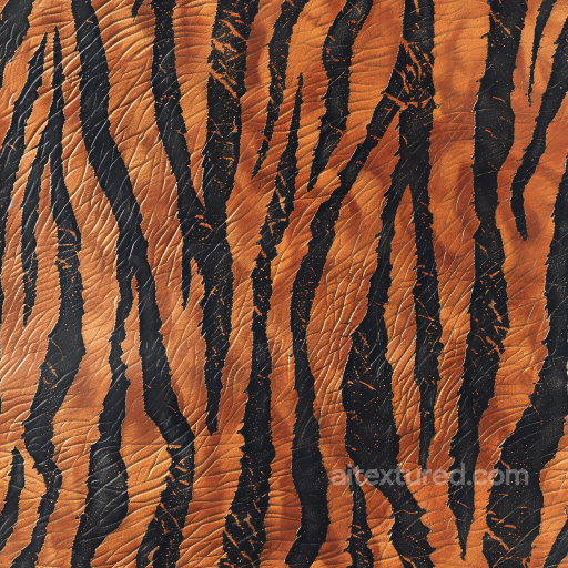 Tiger Stripe Embossed Leather Texture in Brown and Black seamless Leather PBR texture