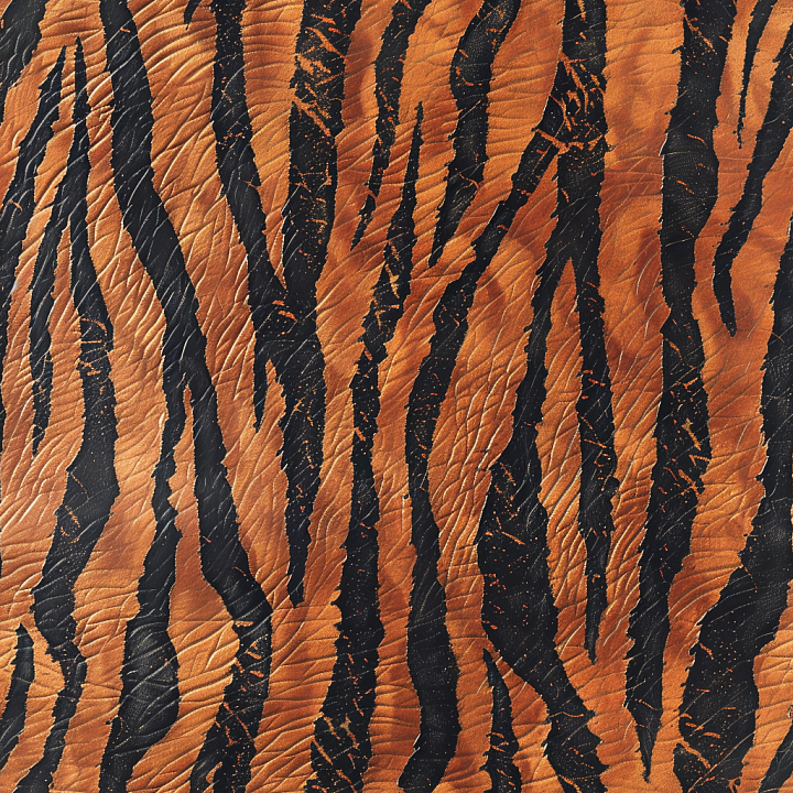 Tiger Stripe Embossed Leather in Brown and Black seamless PBR texture preview