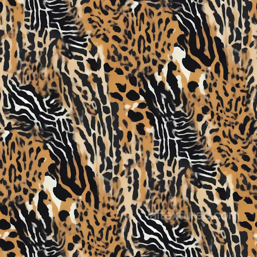 Leopard Print Fabric Texture with Black and Brown Pattern seamless Leopard Print PBR texture