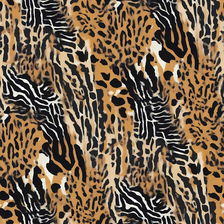 Leopard Print Fabric with Black and Brown Pattern seamless PBR texture preview