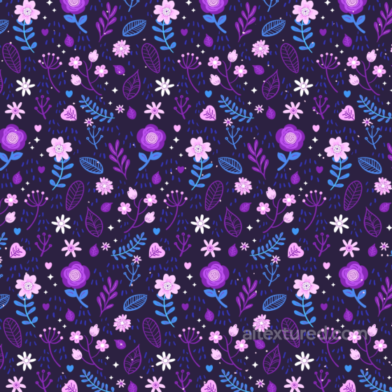 Purple Flower Pattern Fabric Texture with Floral Design Purple Flower texture preview