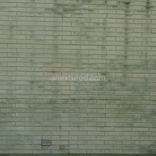 Greenish Brick Wall PBR Texture with Natural Weathering and Surface Marks