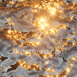 seamless Seamless 3D Water PBR Texture Featuring Radiant Golden Light Reflections and Subtle Ripples texture 8k free download PBR