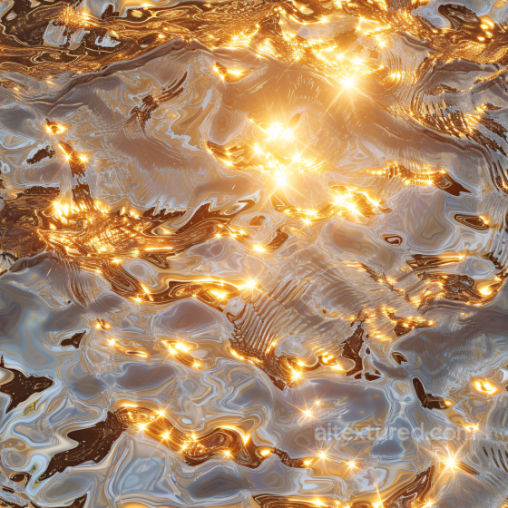 Water PBR Texture Featuring Radiant Golden Light Reflections and Subtle Ripples Water texture preview