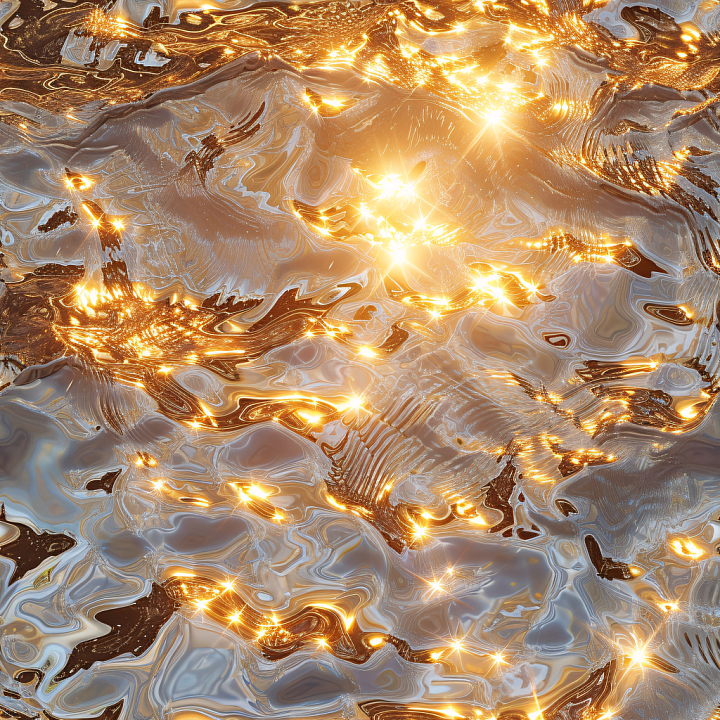 Water Featuring Radiant Golden Light Reflections and Subtle Ripples seamless PBR texture preview