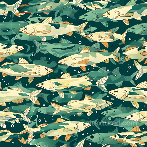 aquatic fish camouflage PBR texture with illustrated marine pattern seamless Color Camouflage PBR texture