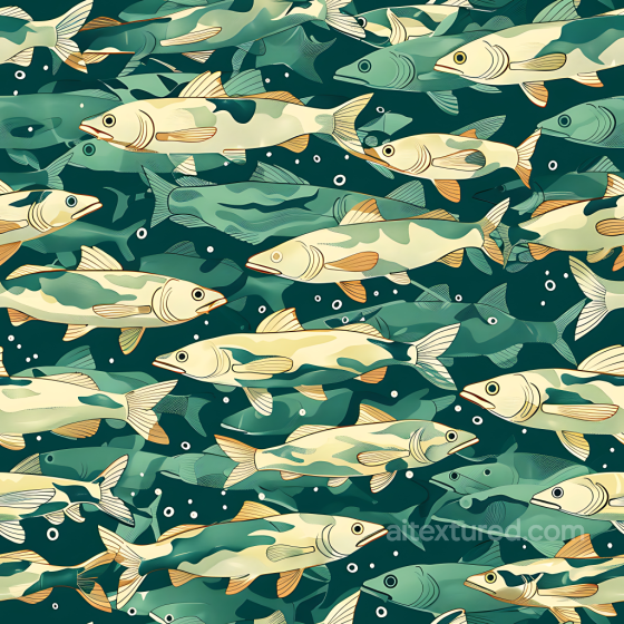aquatic fish camouflage PBR texture with illustrated marine pattern Color Camouflage texture preview