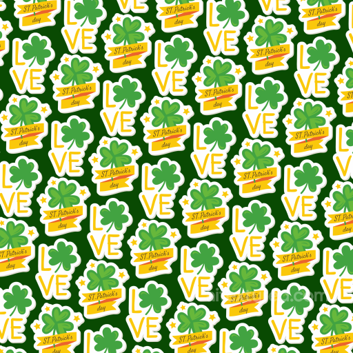 with Green Shamrocks and St Patrick Lettering seamless St patrick PBR texture