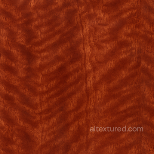 Mahogany Wood With Curly Grain And Glossy Finish seamless Furniture wood PBR texture