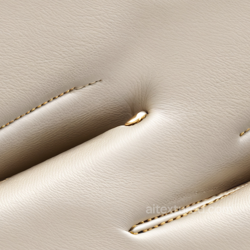 Cream Leather Upholstery Texture with Fine Grain and Elegant Stitching seamless Leather PBR texture