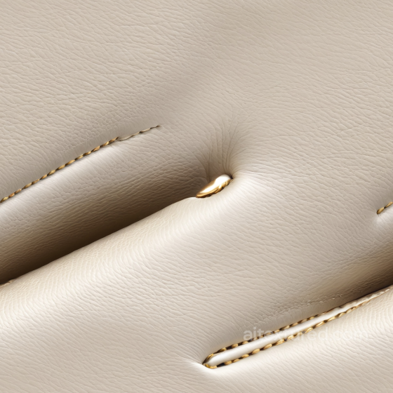 Cream Leather Upholstery Texture with Fine Grain and Elegant Stitching Leather texture preview
