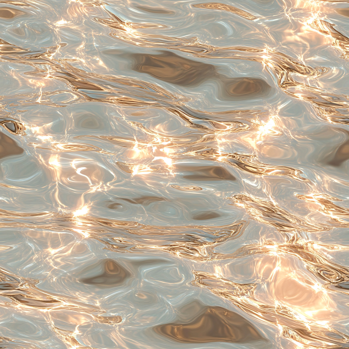 Water Featuring Sunlit Shimmering Surface with Warm Golden Highlights seamless PBR texture preview