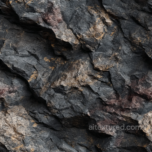 Stone Texture of Rough Rocky Cliff Wall with Dark and Earthy Tones seamless Stone PBR texture
