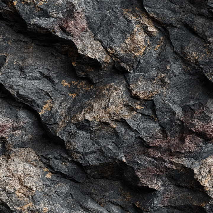 Stone of Rough Rocky Cliff Wall with Dark and Earthy Tones seamless PBR texture preview