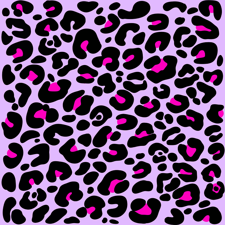 Leopard Print Fabric in Purple and Pink seamless PBR texture preview
