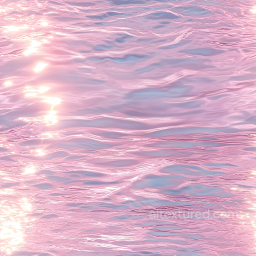 Water PBR Texture Featuring Reflective Pink Wave Surface seamless Water PBR texture