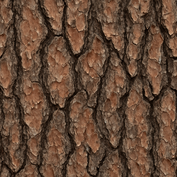 Coarse Pine Bark Wood seamless PBR texture preview