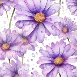 seamless Seamless 3D PBR Texture of Purple Flower Watercolor Pattern texture 8k free download PBR