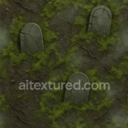 seamless Seamless 3d texture pbr 8k graveyard soil with moss green and foggy mist accents texture 8k free download PBR