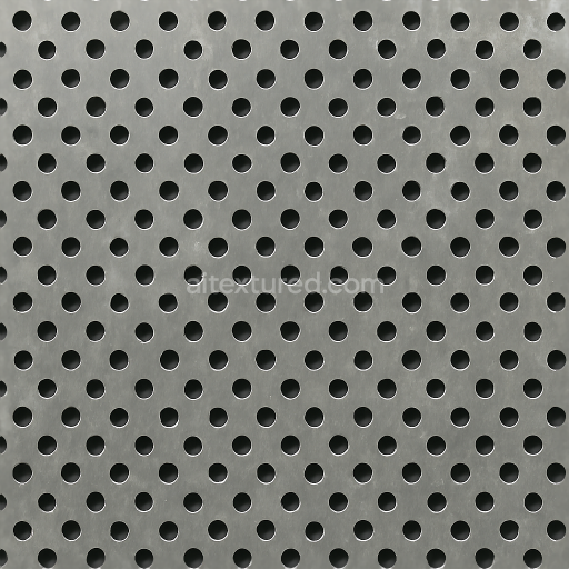 Seamless 3d texture pbr 8k perforated steel furniture metal surface