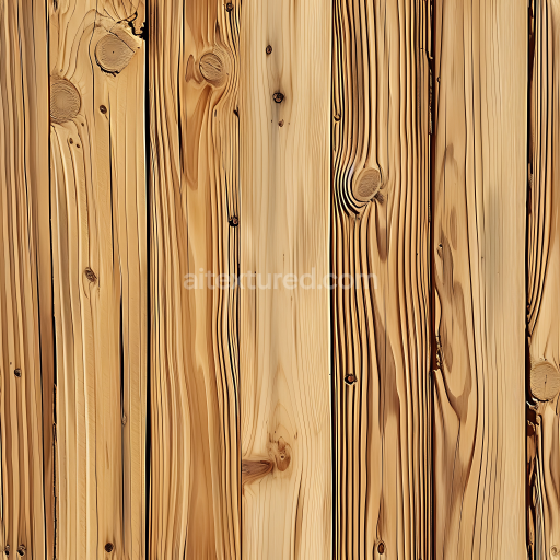 Seamless 3D Pine Wood Planks PBR Texture with Natural Knots and Grain Detail