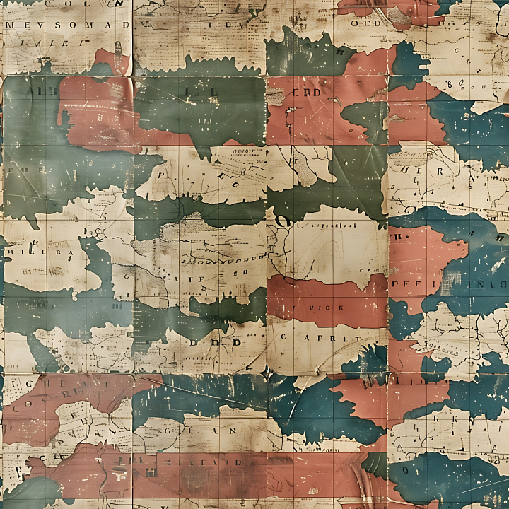 Vintage Map Camouflage with Distressed Painted Metal Effect seamless PBR texture preview