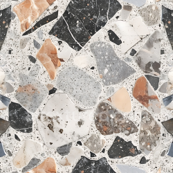 seamless Seamless 3D Terrazzo Stone Floor PBR Texture with Multicolor Chips texture 8k free download PBR