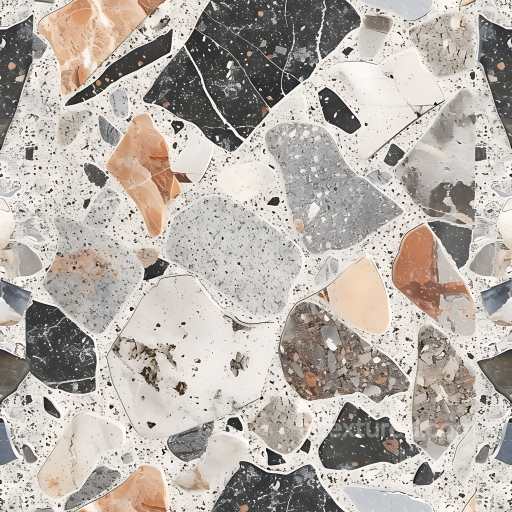 Terrazzo Stone Floor PBR Texture with Multicolor Chips seamless Stone PBR texture