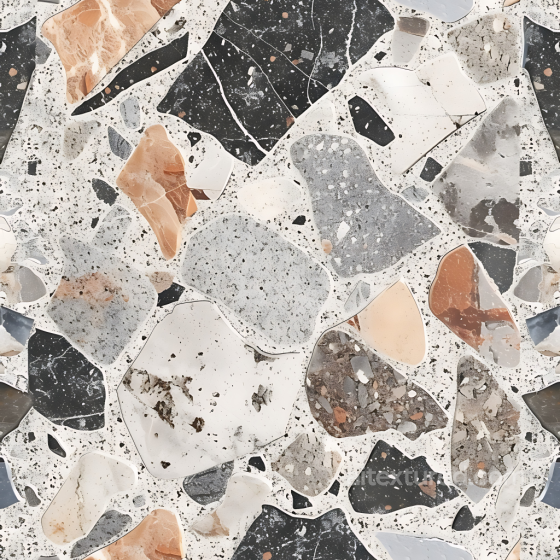 Terrazzo Stone Floor PBR Texture with Multicolor Chips Stone texture preview