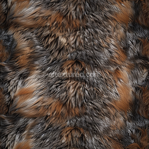 Seamless 3D PBR Texture of Realistic Mixed Brown and Black Fur Leather