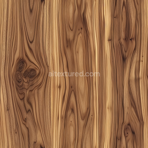 Seamless 3D Rustic Hickory Wood Floor PBR Texture with Knots and Grain Variations