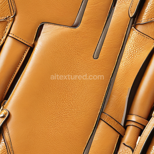 Seamless 3D Vintage Tan Pebbled Leather PBR Texture with Stitched Panels