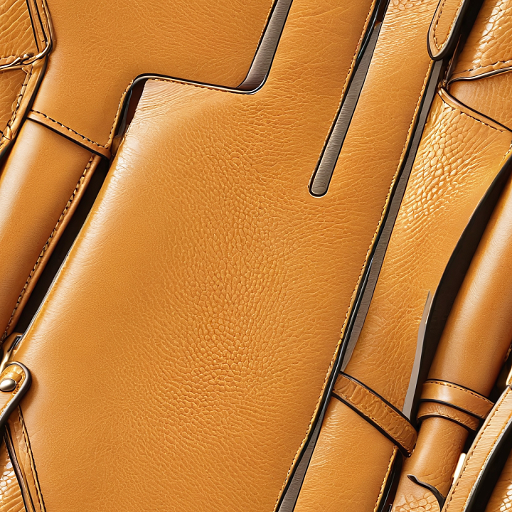 Vintage Tan Pebbled Leather with Stitched Panels seamless PBR texture preview