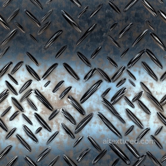 Diamond Plate Steel Texture with Rust and Wear Metal texture preview