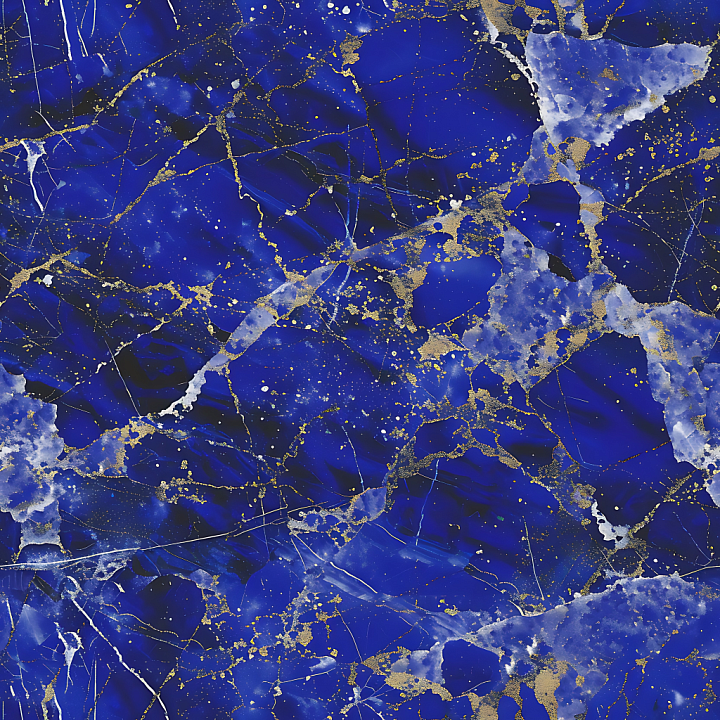 Lapis Lazuli Marble Featuring Deep Blue and Gold Veined Pattern seamless PBR texture preview