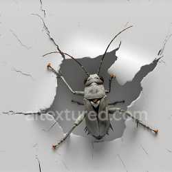 seamless Seamless 3D Cracked & Holed White Paint PBR Texture with Peeling Edges texture 8k free download PBR