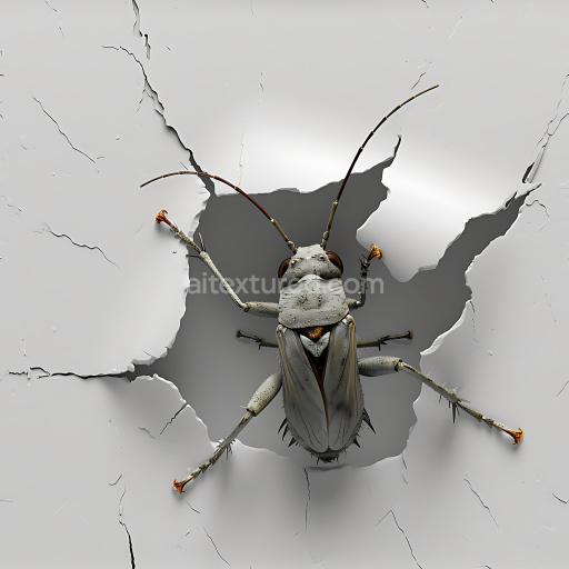 Seamless 3D Cracked & Holed White Paint PBR Texture with Peeling Edges