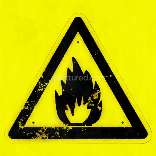 Warning Sign Hazard Symbol Graphic Yellow Triangle Flame Safety Danger