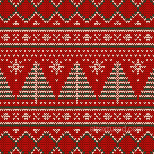 Knit Christmas Fabric Texture with Trees & Snowflakes seamless Christmas texture PBR texture