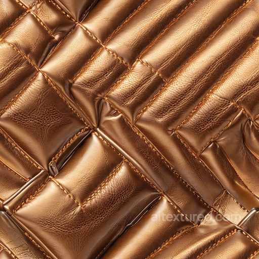 Quilted Brown Leather PBR Texture with Detailed Stitching and Padded Panels seamless Leather PBR texture