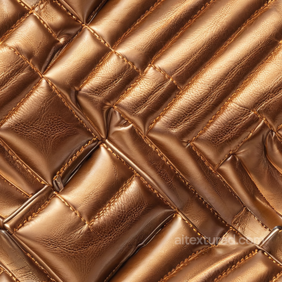 Quilted Brown Leather PBR Texture with Detailed Stitching and Padded Panels Leather texture preview