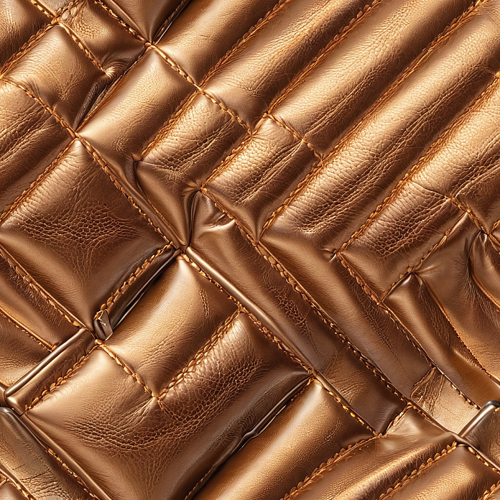 Quilted Brown Leather with Detailed Stitching and Padded Panels seamless PBR texture preview