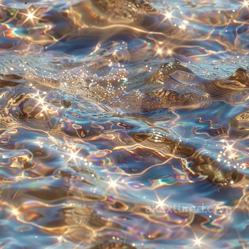 Seamless 3D PBR Texture of Iridescent Glossy Liquid Surface with Sparkling Highlights texture preview
