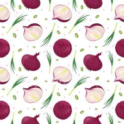 Pattern Bundle - Seamless 3D Pattern PBR Texture with Red Onion Motifs and Fresh Green Sprigs texture preview