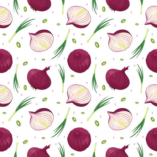 Pattern PBR Texture with Red Onion Motifs and Fresh Green Sprigs seamless Pattern Bundle PBR texture
