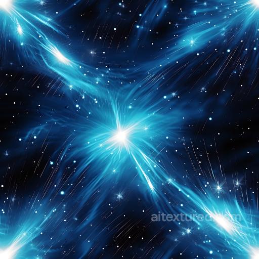 Space PBR Texture Featuring Neon Blue Cosmic Nebula and Starfield seamless Star, space, planets PBR texture