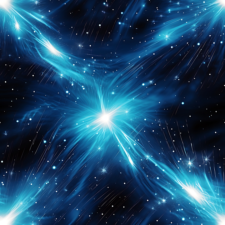 Space Featuring Neon Blue Cosmic Nebula and Starfield seamless PBR texture preview