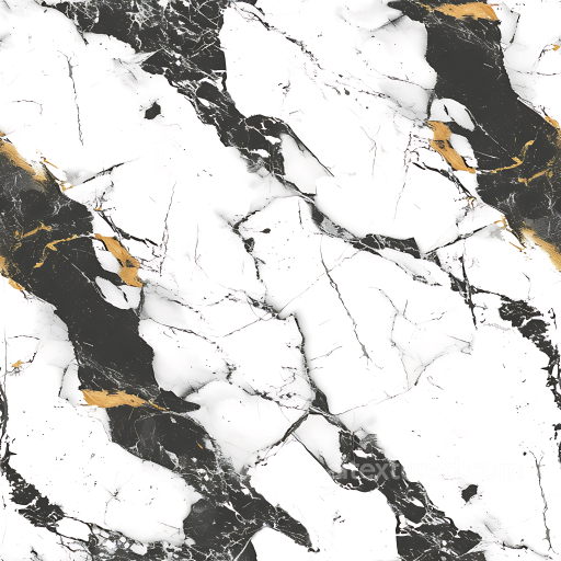 Black and White Marble PBR Texture with Gold Veining and Matte Finish seamless Marble PBR texture