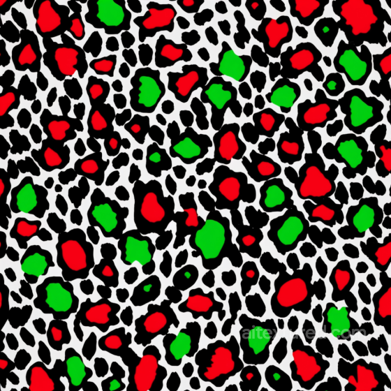 Leopard Print Fabric Texture in Red, Green & Black Leopard Print texture preview