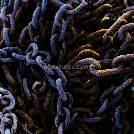 Preview — Rusty Frosted Heavy Metal Chain Texture with Detailed Corrosion and Ice